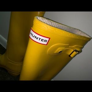 Yellow Hunter Rain boots